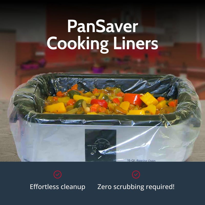 PanSaver Cooking Liners - Disposable Electric Roasting Pan Liners for Instant Cleanup with No Scrubbing - Clear, 2 Count - Image 2